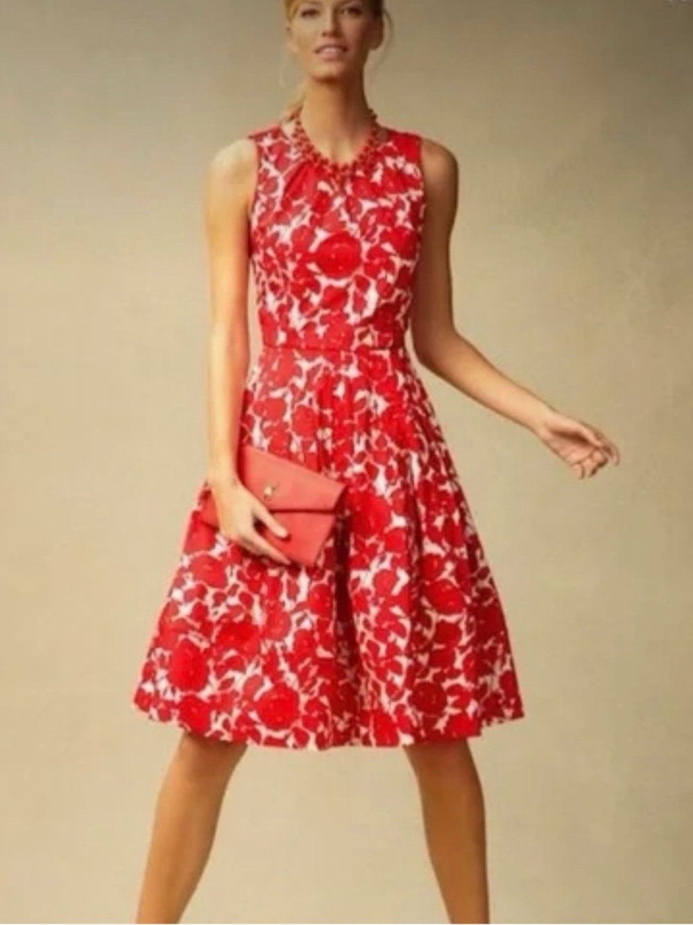 Talbots Sleeveless Pleated Fit and Flare Dress